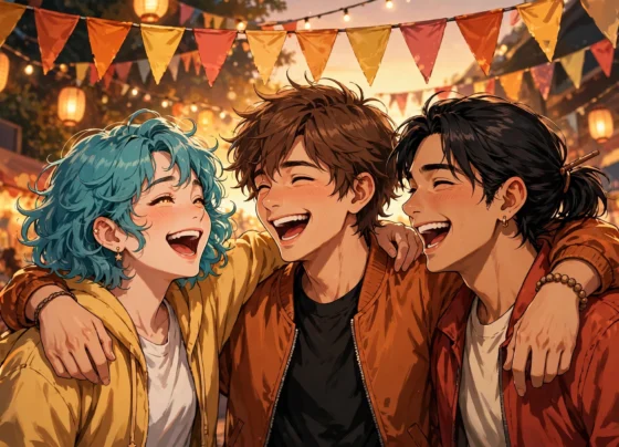 Happy Anding poster with Kang Hoon, Cho Hyun Chul and Kim Jung Jin