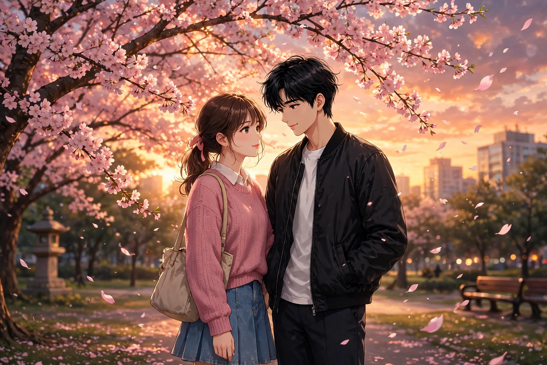 Joy and Kim Hyun Jin spark a budding romance in One of a Kind Romance — anime-style illustration