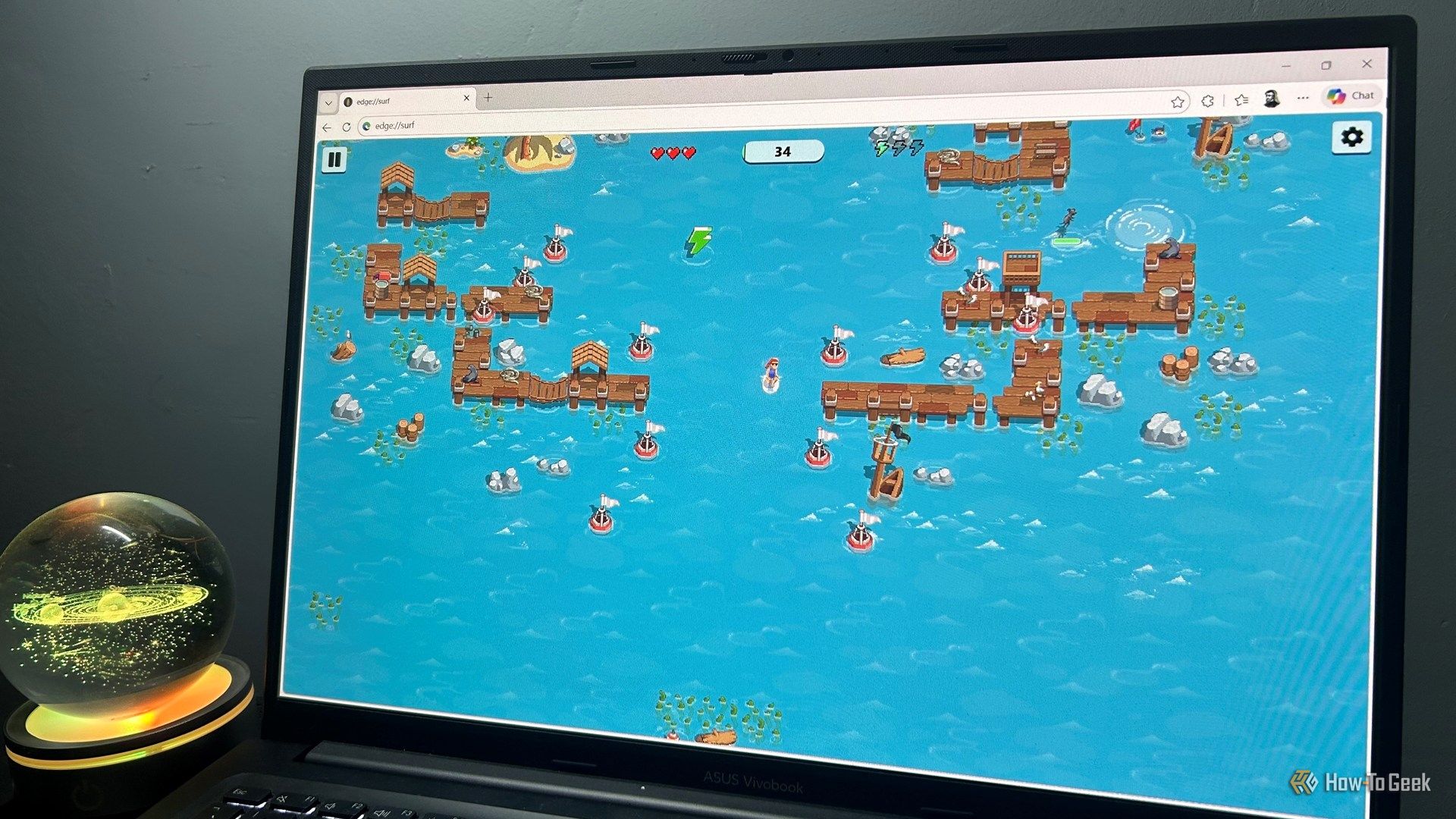 Microsoft Edge Surf Game Beats Chrome's Dinosaur Game: 4 Offline Modes, Power-Ups and a Kraken