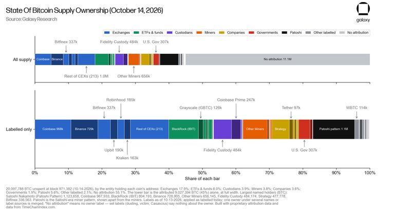 Over 11 Million Bitcoin Has No Known Owner — 55% of All Mined Supply, Galaxy Research Finds