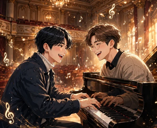 Watch: Song Kang and Lee Jun Young Show Off Playful Chemistry in Four Hands, Two Sonatas BTS Video