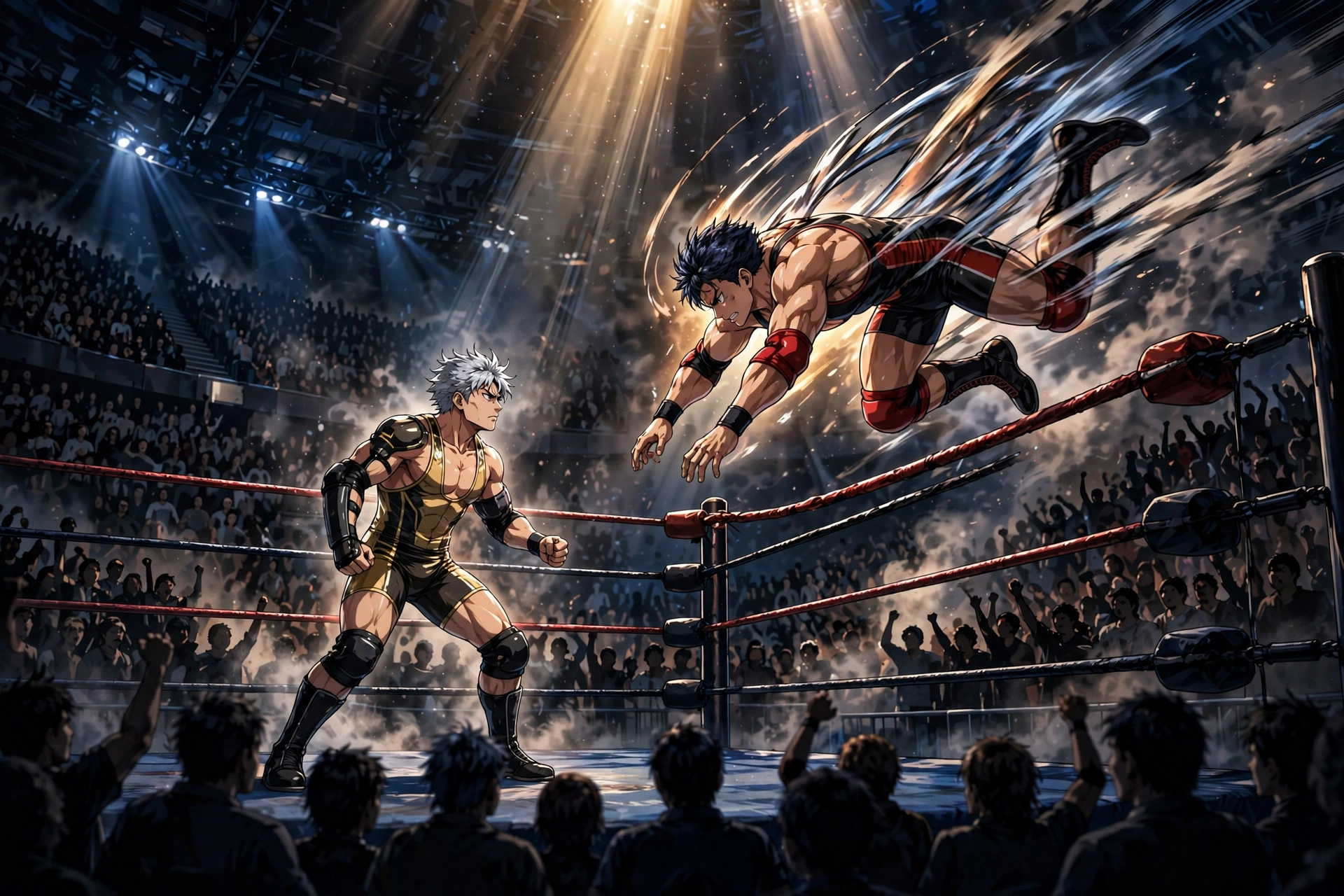 Wrestling showdown illustration